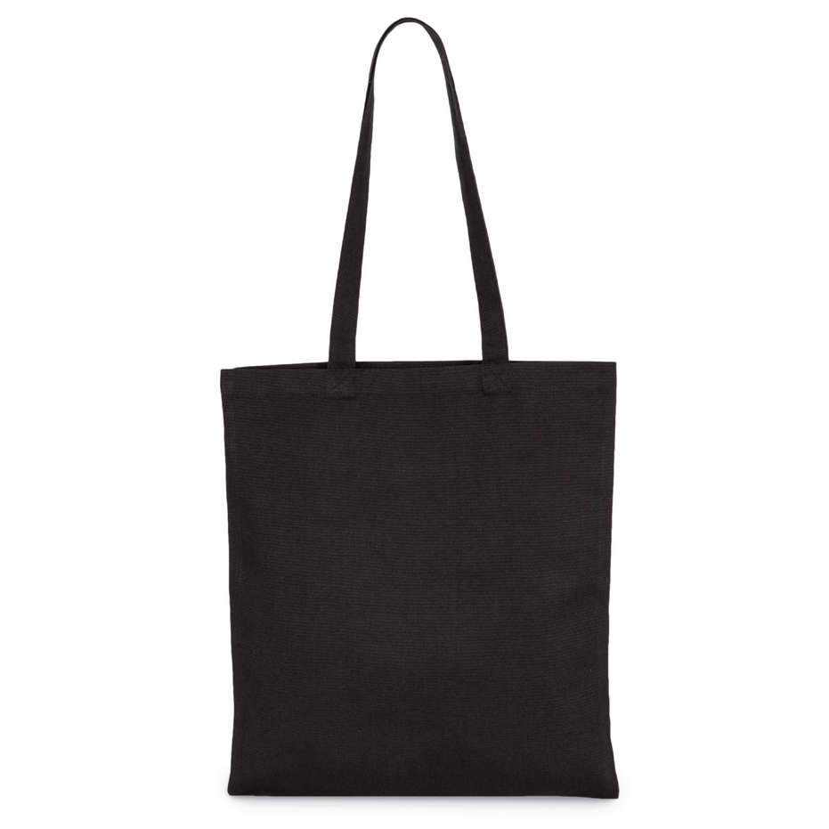 Black canvas tote bag blank for customization