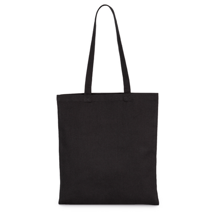 Black canvas tote bag blank for customization