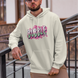 Custom printed hoodie with example design