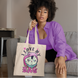 Custom tote bag with personalized text design