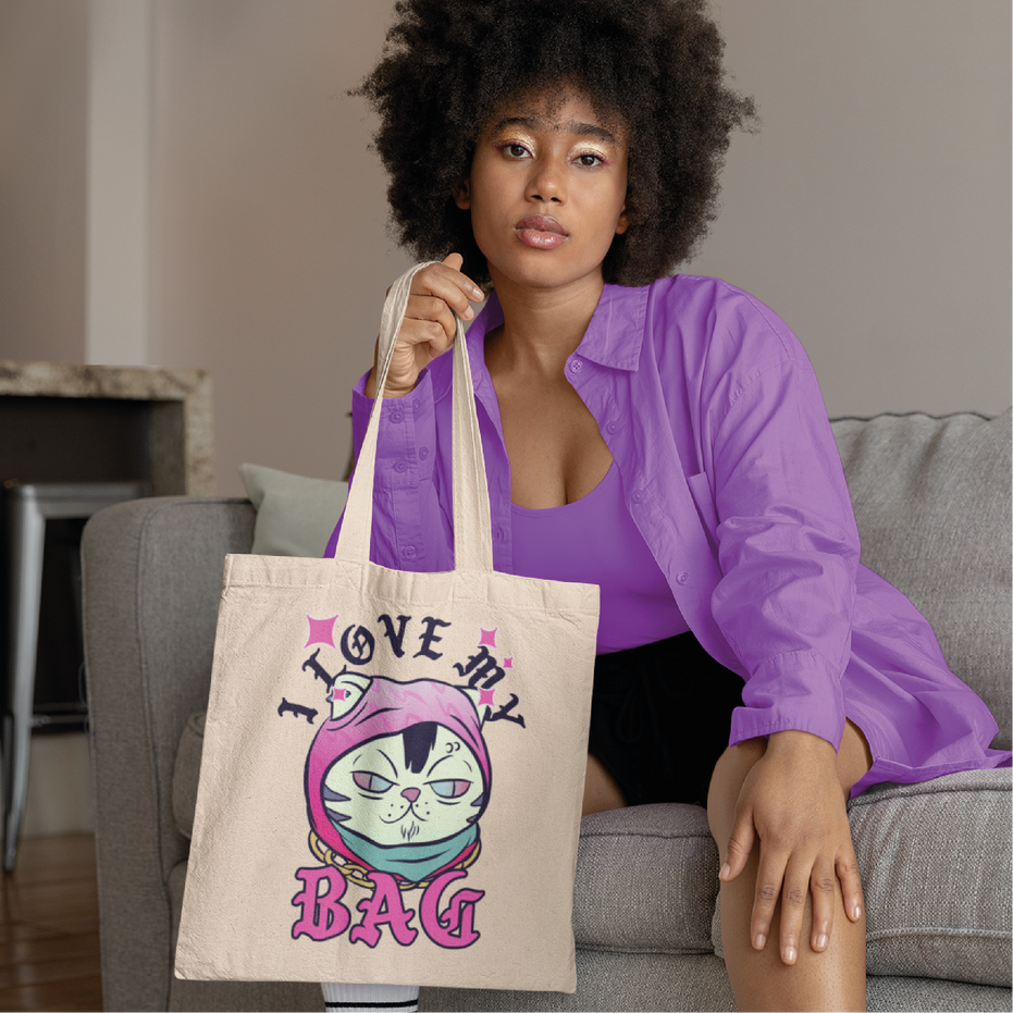 Custom tote bag with personalized text design