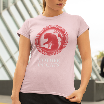 Custom printed pink women's t-shirt with example design