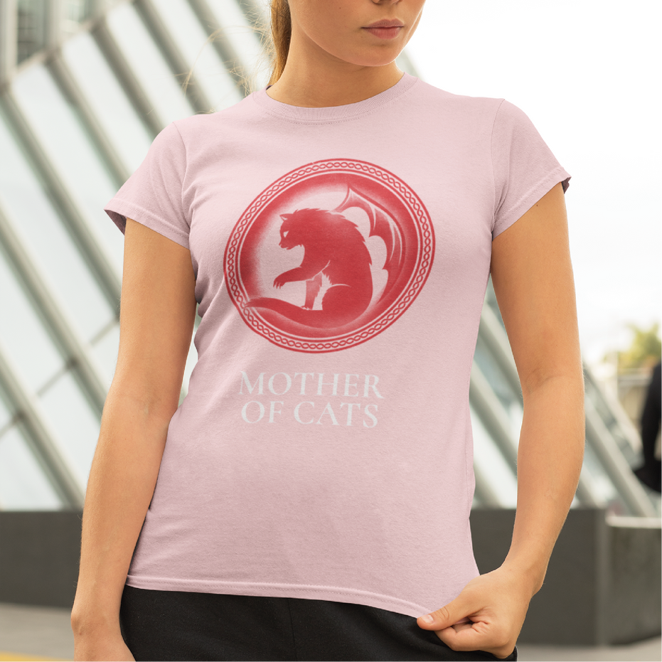 Custom printed pink women's t-shirt with example design